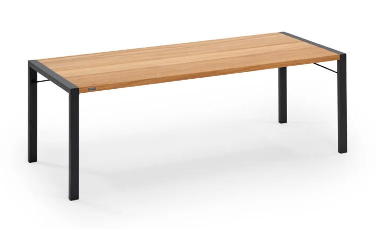 Gartentisch Weish�upl Flip Esstisch Klappttisch 220x90cm Edelstahl schwarz Teak